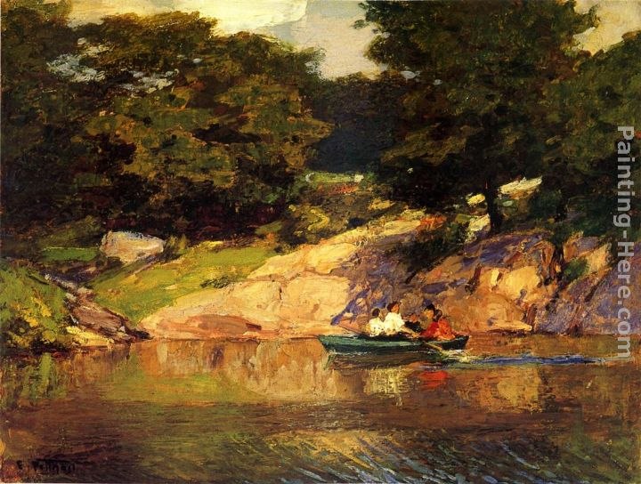 Edward Potthast Boating in Central Park